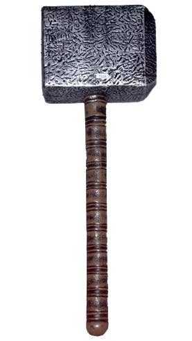 Thor Mjolnir Hammer Weapon Grey And Brown 2 Part Costume Hammer Accessory Main Image