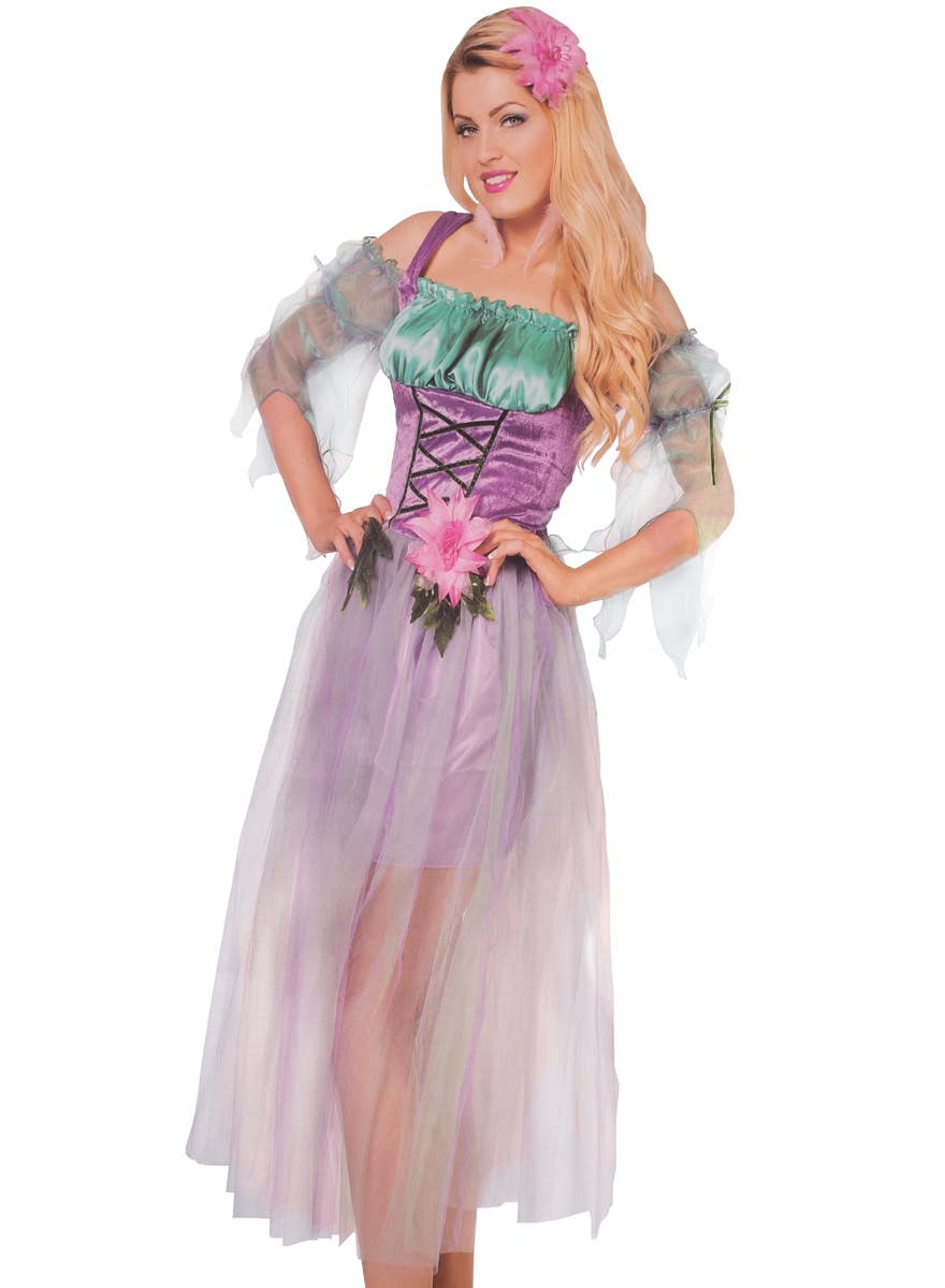 Women's Purple and Teal Garden Fairy Costume