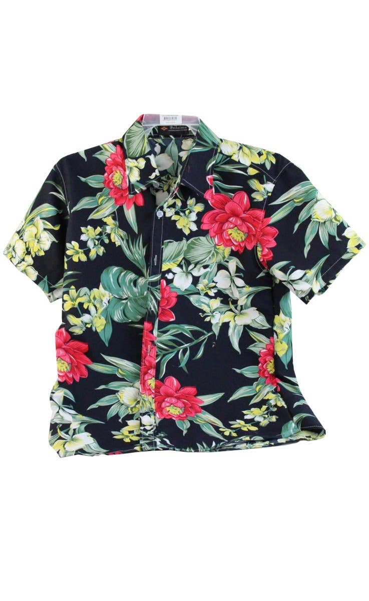 Men's Floral Print Tropical Island Getaway Costume Shirt Main Image