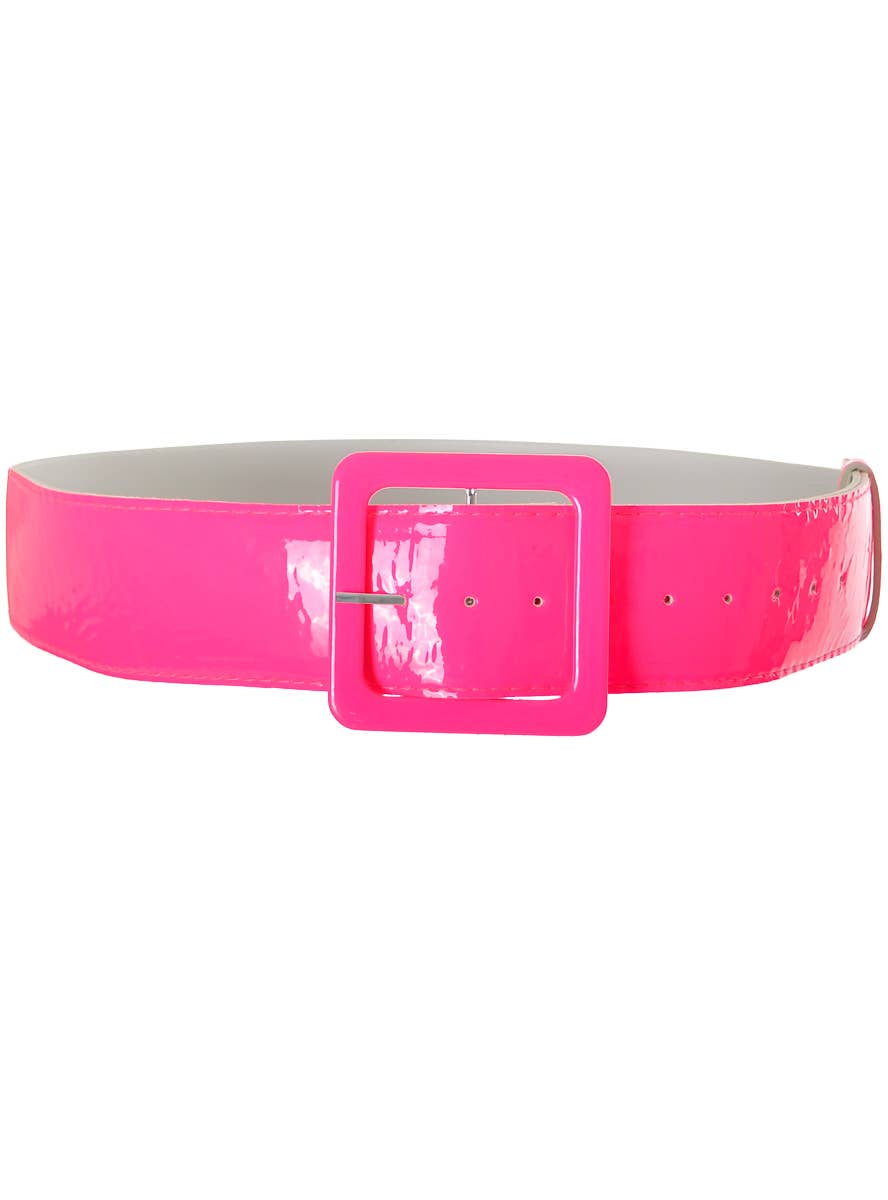 Neon Pink Wide 1980s Belt Costume Accessory Main Image