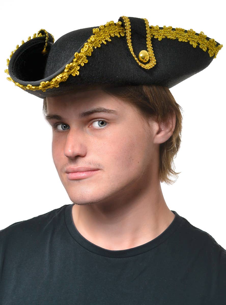 Black And Gold Adults Pirate Hat Adults Buccaneer Pirate Costume Hat Black And Gold Adults Pirate Hat Adults Buccaneer Pirate Costume Hat