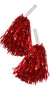 Red Metallic Tinsel Pom Poms Costume Accessory Main Image
