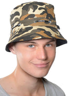 Adult's Sand Brown Army Camouflage Bucket Hat Costume Accessory