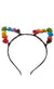 Colourful Rainbow Rose Flower Cat Ears on Headband Costume Accessory Main Image
