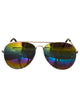 Reflective Rainbow Mirror Aviator Sunglasses Costume Accessory