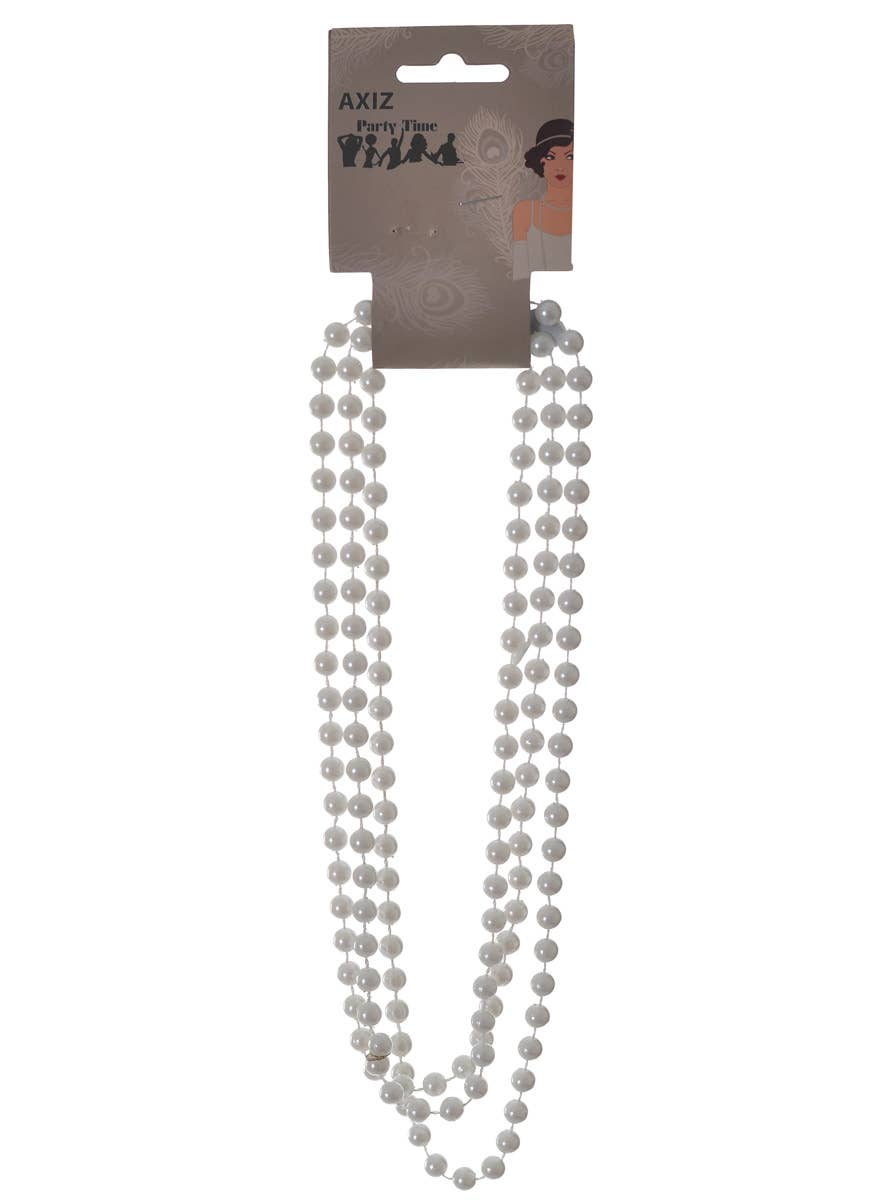 Cream White Flapper Beads Necklace