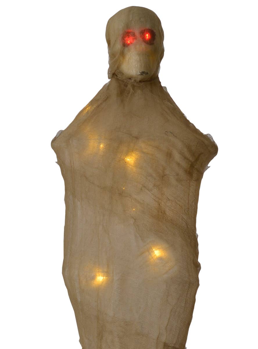 Hanging Light Up Cocooned Dead Body Halloween Decoration - Close Up
