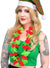 Red and Green Flower Lei Costume Accessory