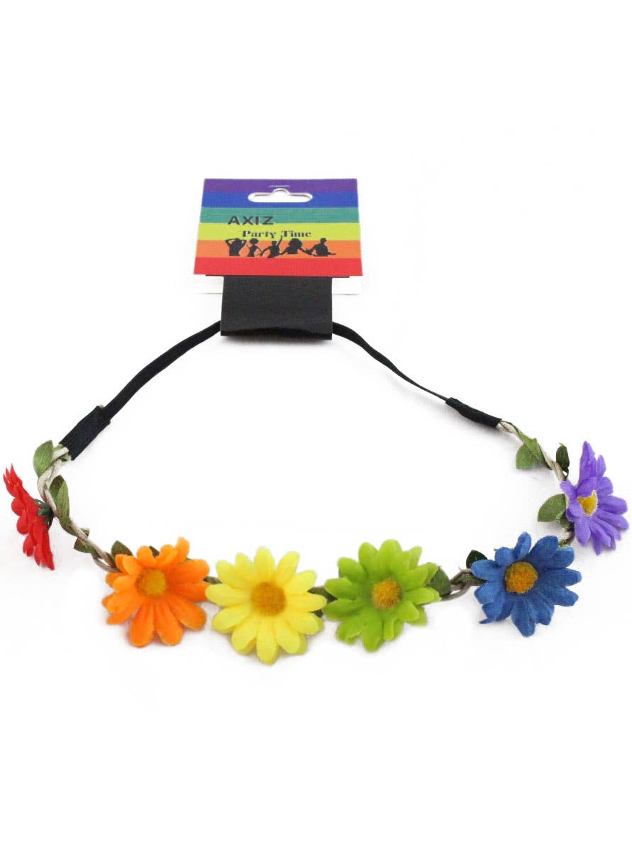 Womens Flower Power Headband Pink Costume Accessories Female Halloween