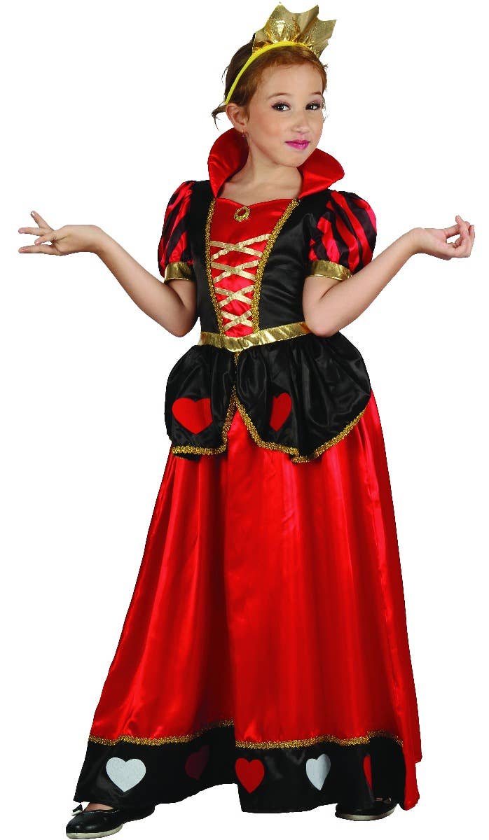 Image of Queen of Hearts Girl's Fancy Dress Costume - Main Photo