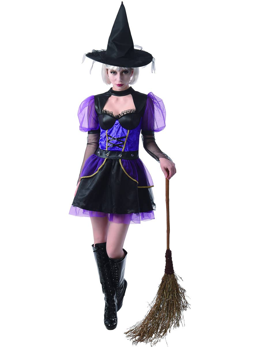 Purple Witch Womens Costume | Halloween Witch Fancy Dress for Women Purple Witch Womens Costume | Halloween Witch Fancy Dress for Women