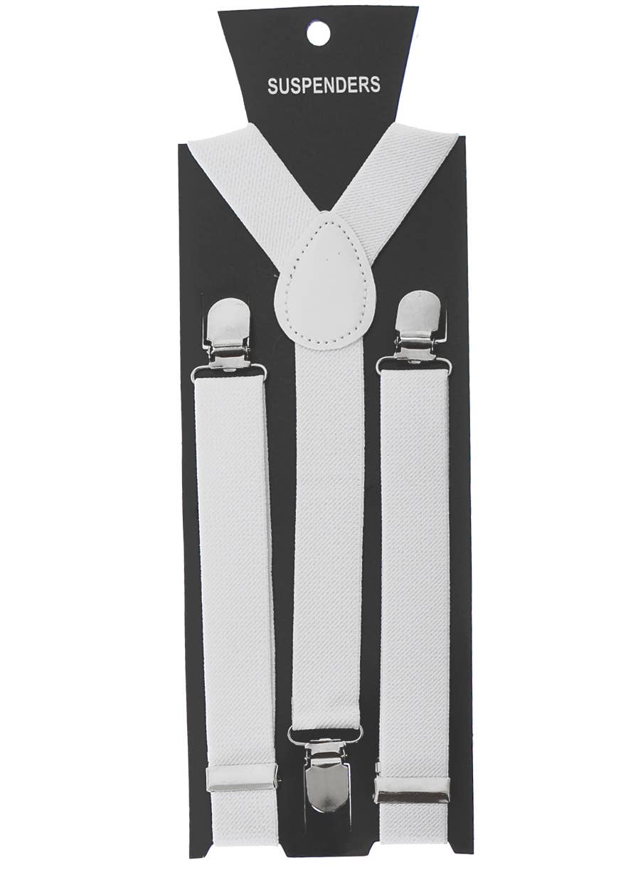 White 1920s Stretchy Costume Accessory Suspenders
