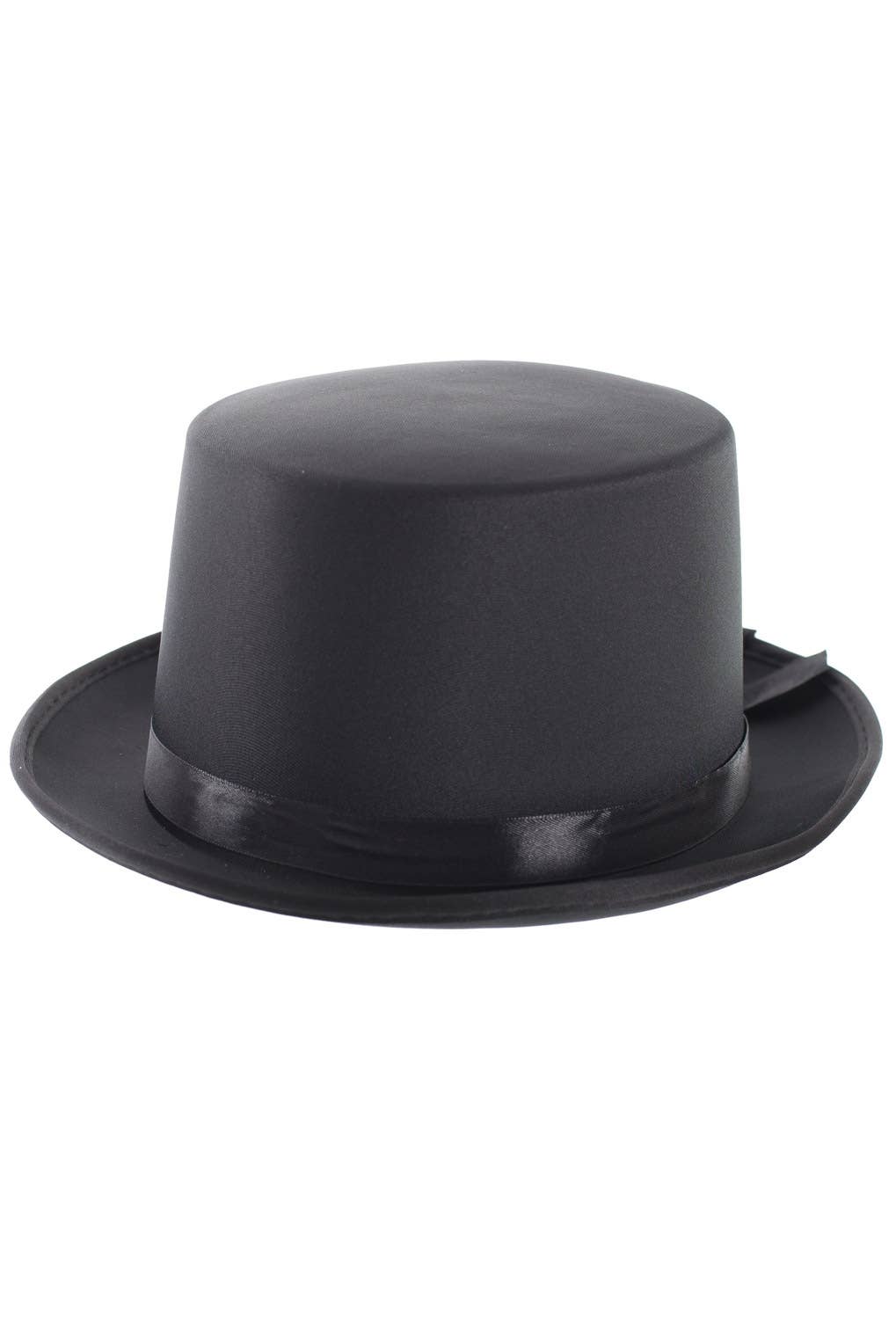 Black Satin Top Hat Fancy Dress Costume Accessory