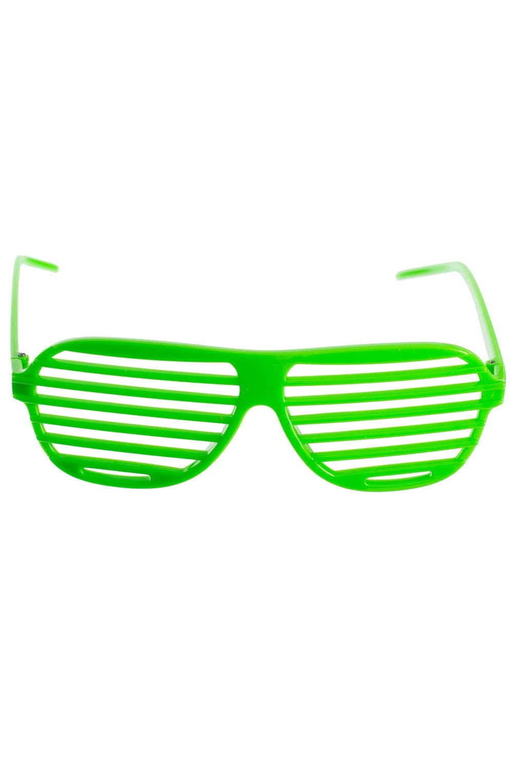 Bright 80s Fashion Green Shutter Shades Glasses Fancy Dress Accessory Main Image