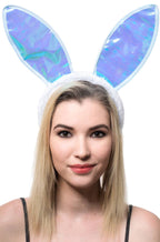 Iridescent Blue Large Bunny Rabbit Costume Ears