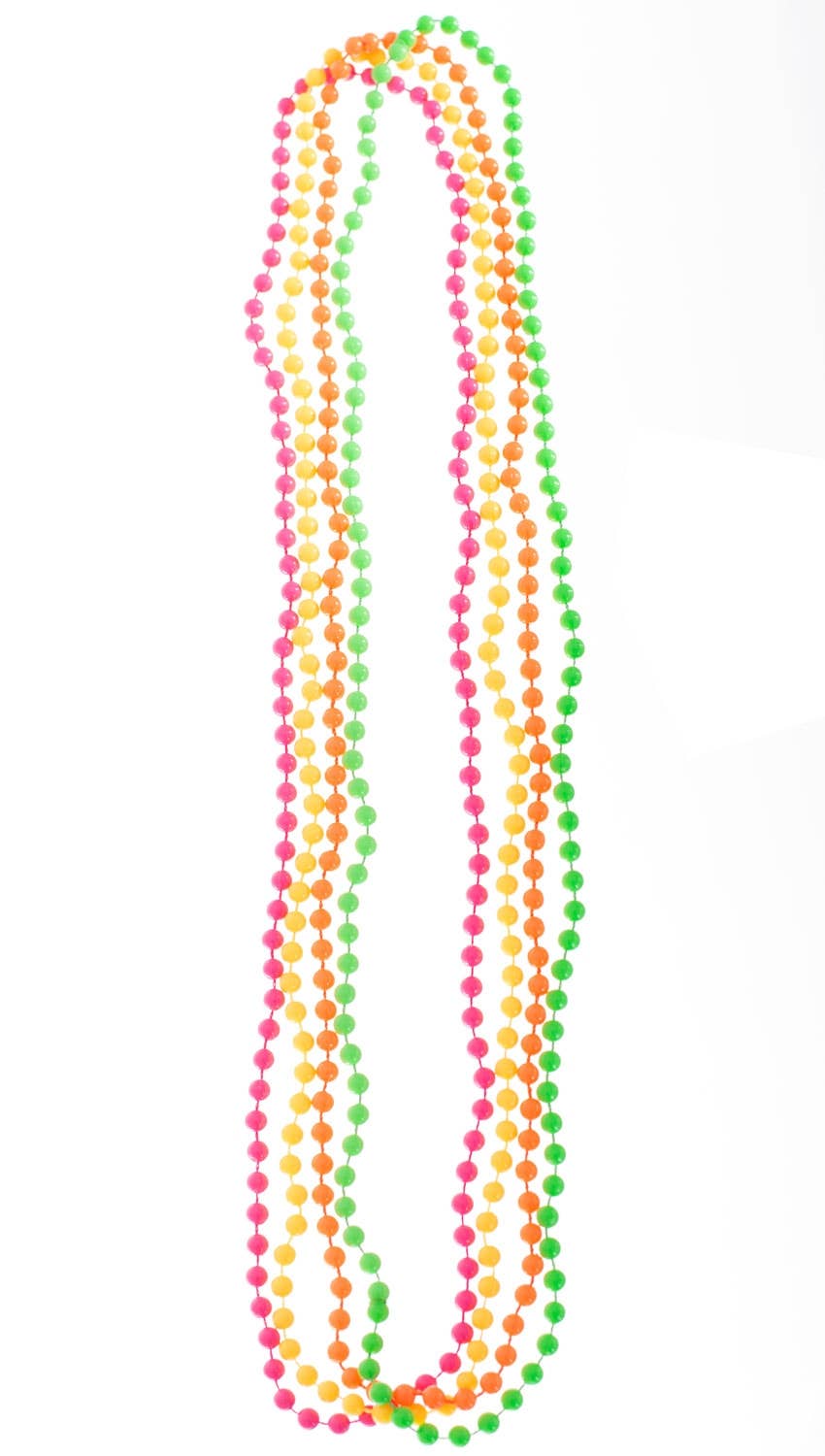 Mardi Gras Neon Beaded Necklace Pack 80s Costume Accessory
