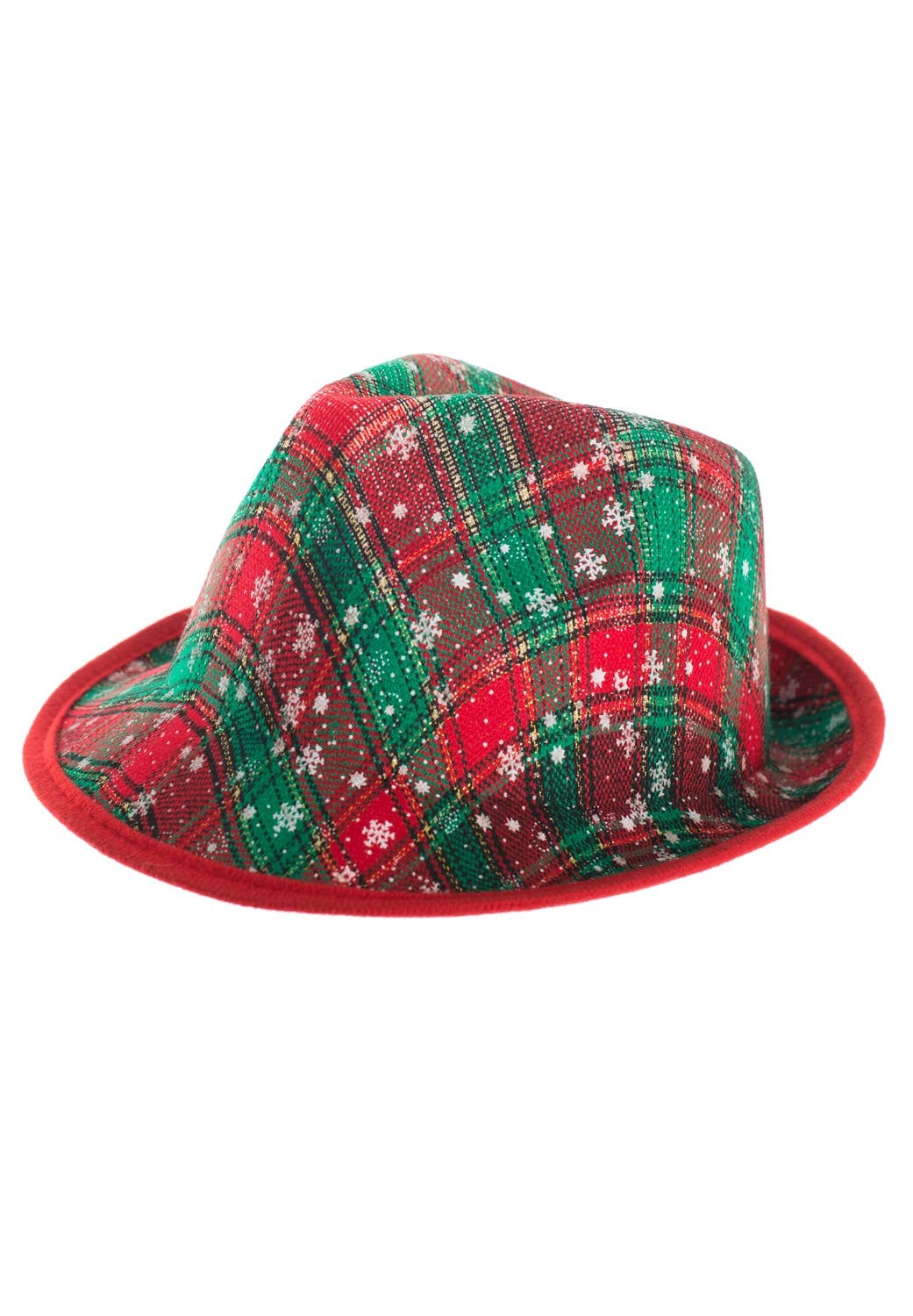 Red, Green and White Christmas Novelty Fedora Hat