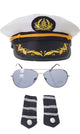 Navy Sailor Hat and Glasses Costume Accessory Set