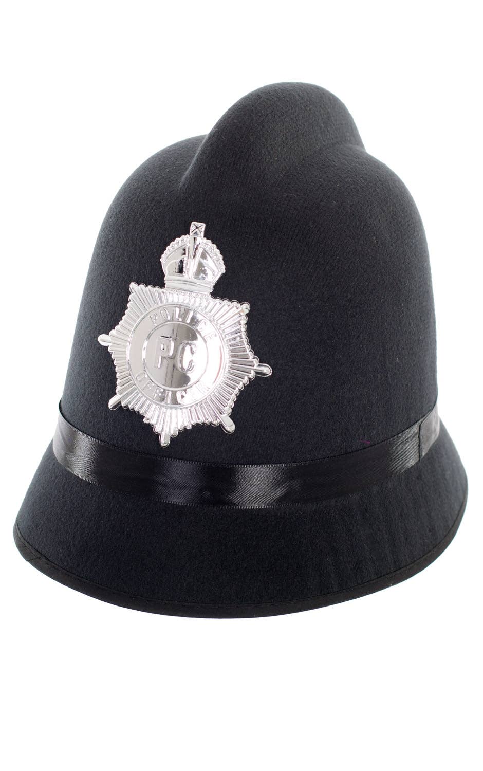 Black London Bobby Policeman Costume Hat Main Image