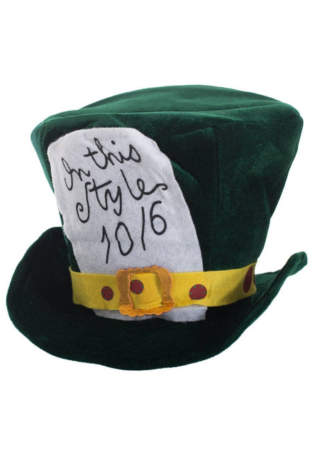 Plush Green Velvet Mat Hatter Costume Accessory Hat