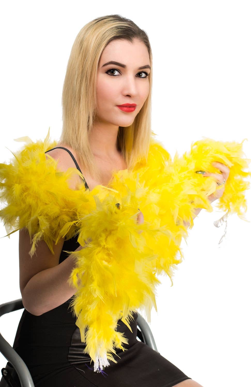 Vibrant Yellow Feather Boa Costume Accessory