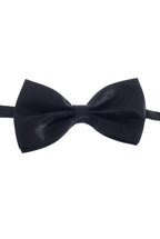 Large Black Satin Layered Stiffened Bow Tie Costume Accessory View 1