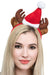Novelty Reindeer Antlers with Santa Hat On Headband