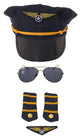 Aviator Pilot Hat and Glasses Accessory Kit