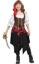Buccaneer Sweetie Pirate Red And Black Striped Girls Halloween Book Week Costume