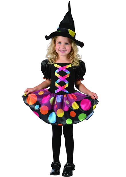 Black and Rainbow Witch Costume for Toddlers - Main Image