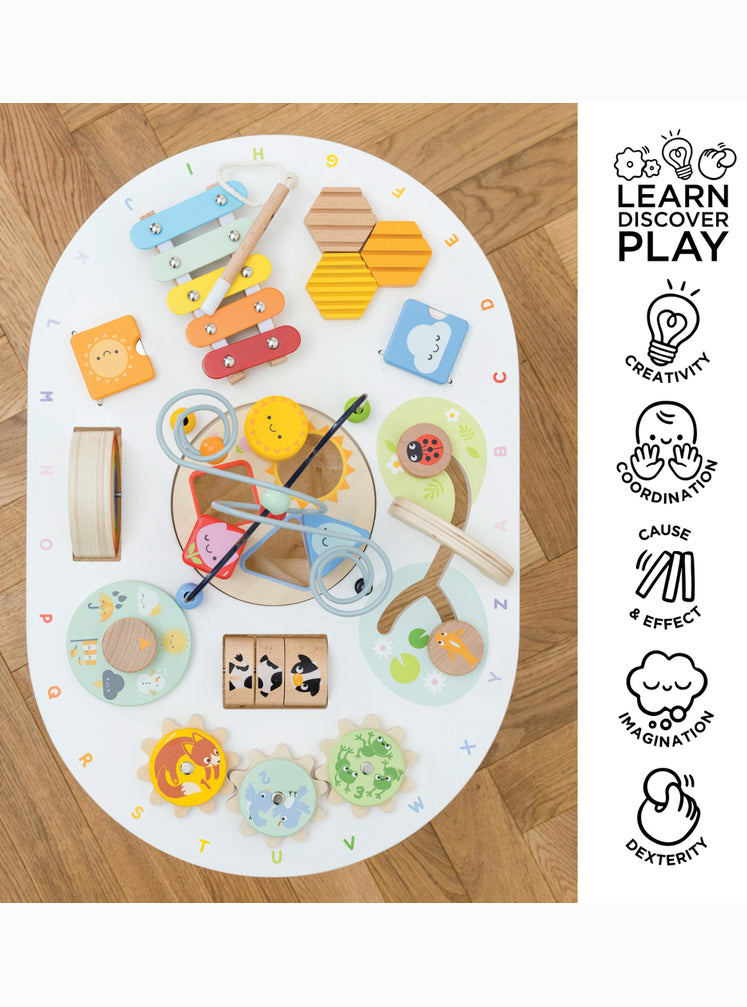 Wooden Toddler Sensory Activity Table