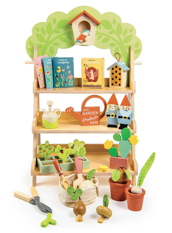 Toy Wooden Garden Centre Pretend Play Set For Children - Front Image