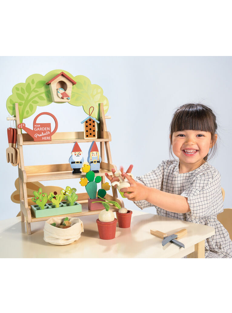 Toy Wooden Garden Centre Pretend Play Set For Children - Lifestyle Image 1