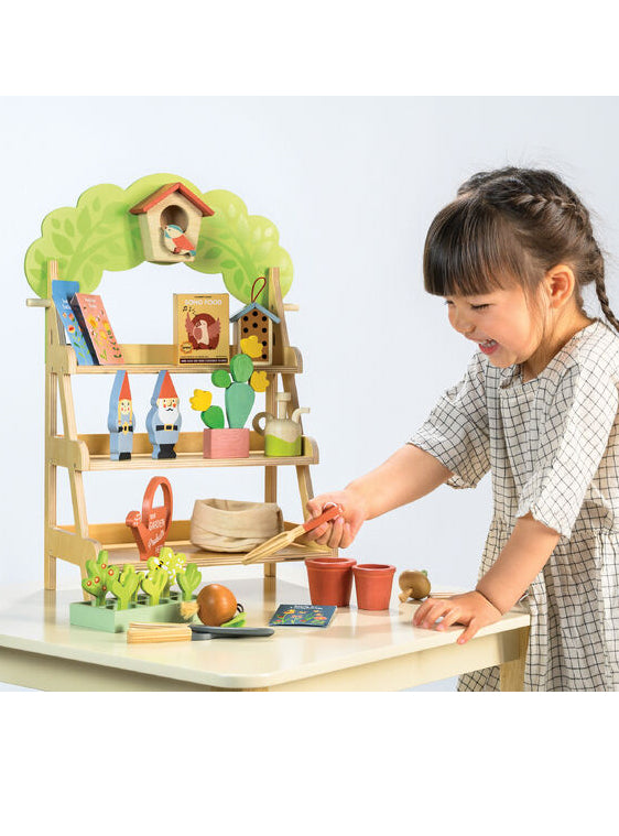 Toy Wooden Garden Centre Pretend Play Set For Children - Lifestyle Image 2