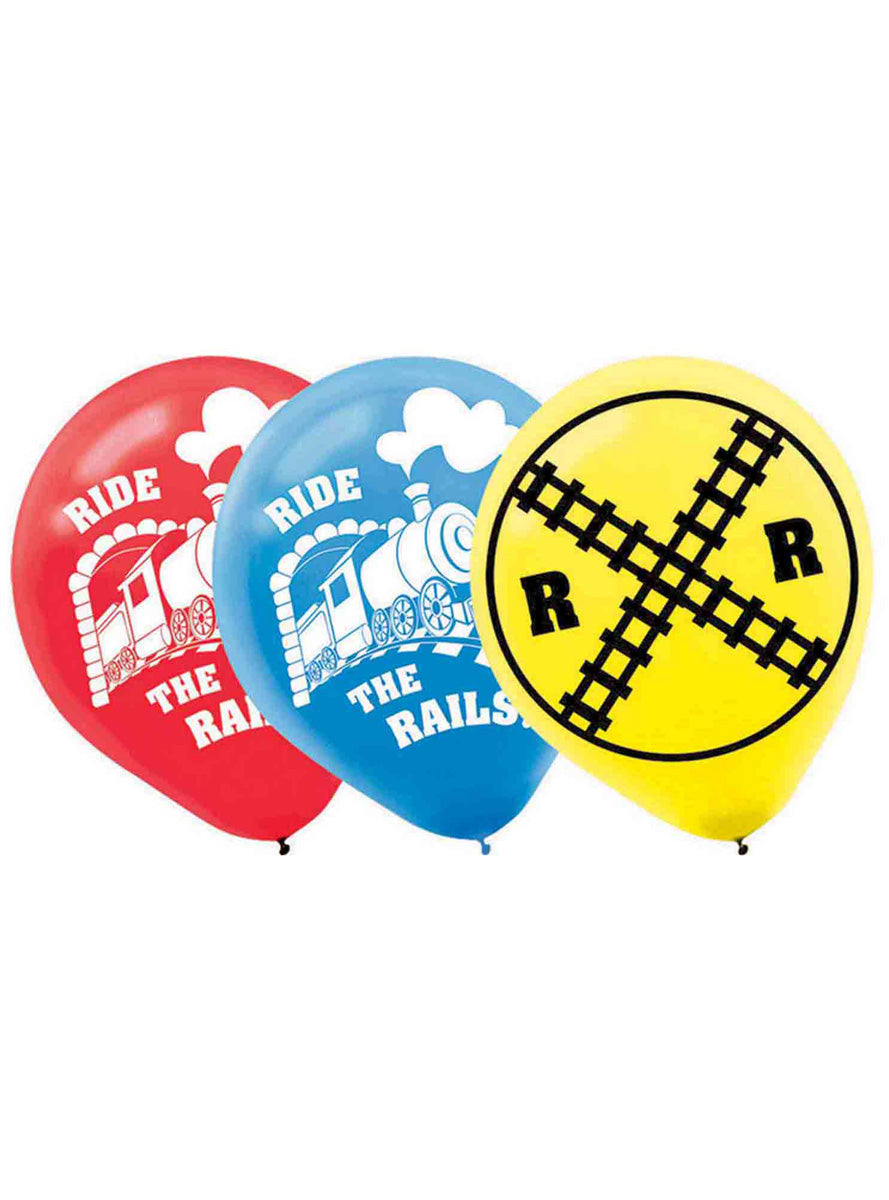 Train Themed Latex Balloons 6 Pack - Main Image