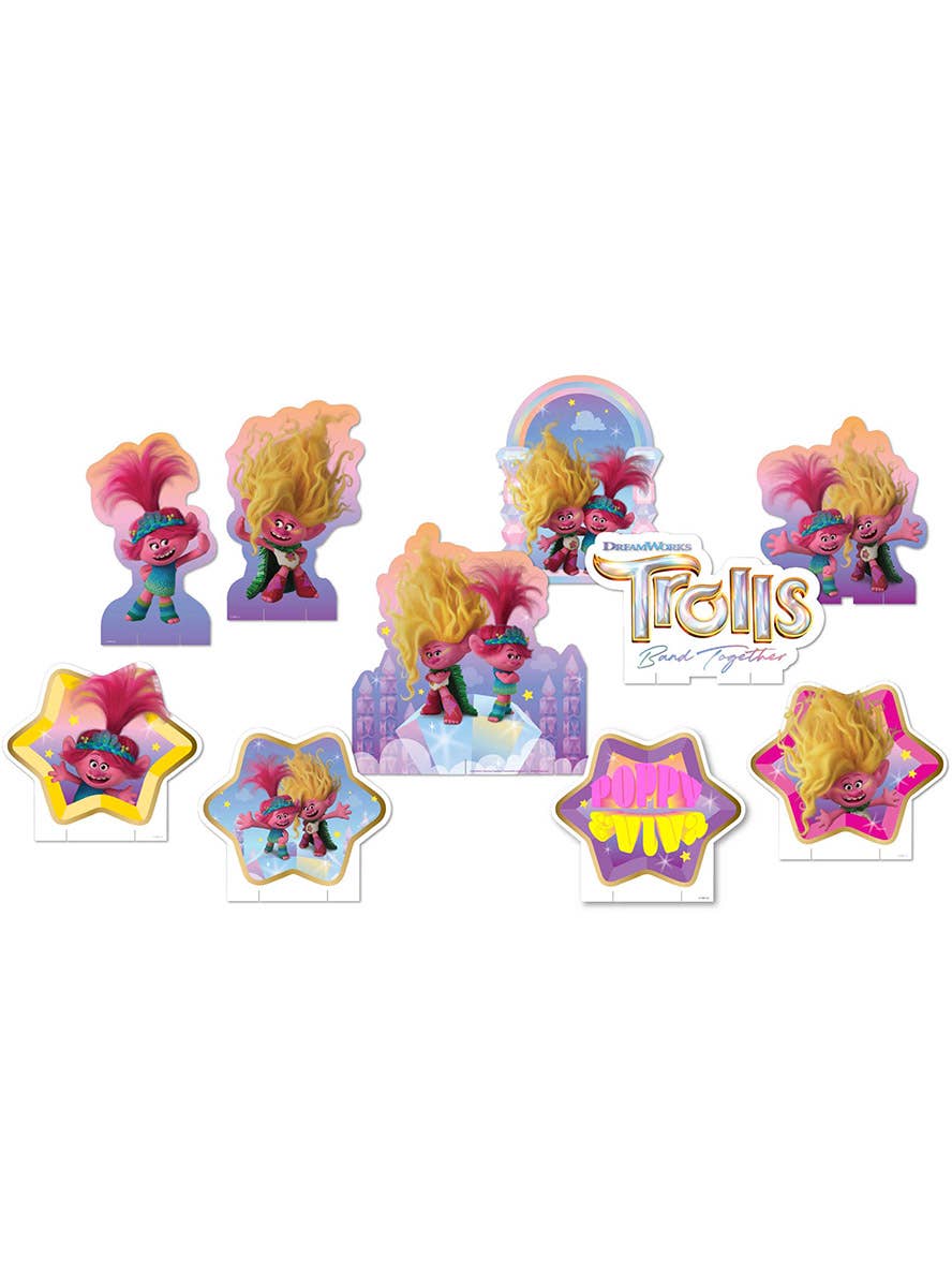 Image of Trolls 3 Band Together 10 Piece Party Table Decorating Kit
