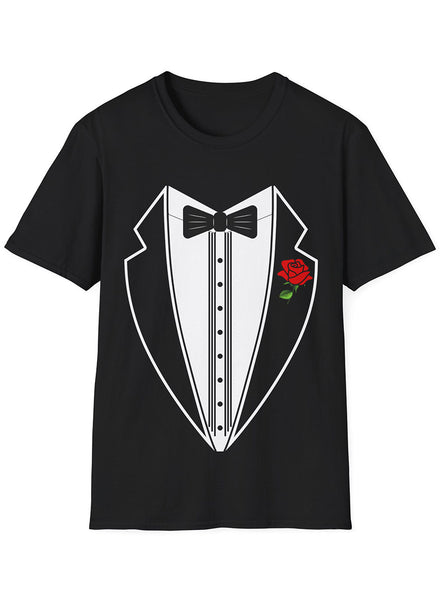 Mens Tuxedo Print Costume Shirt
