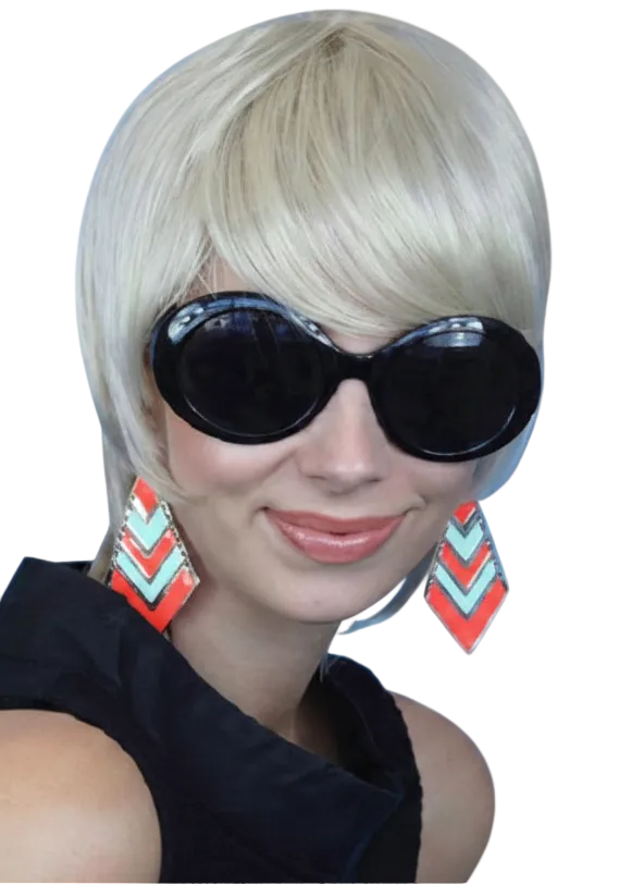 Womens Short Blonde 60s Twiggy Mod Girl Costume Wig - Main Image