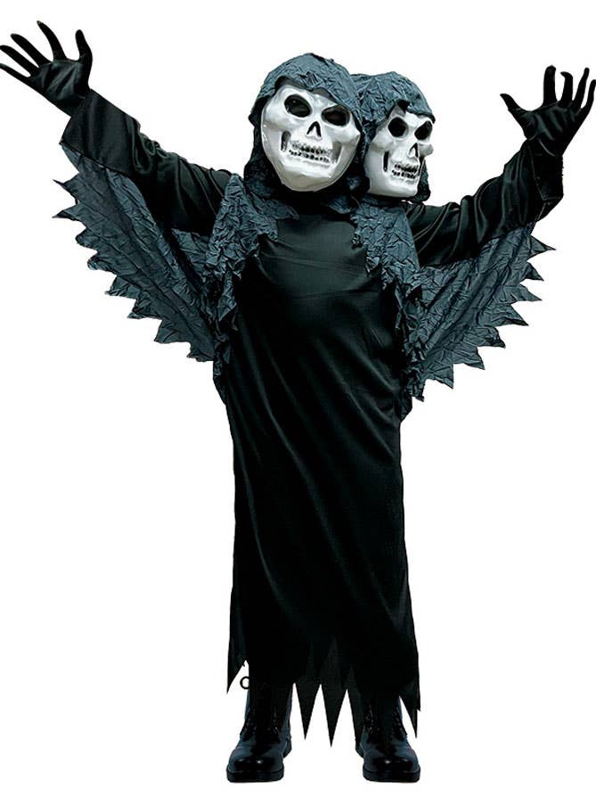Image of Two Headed Skeleton Reaper Boys Halloween Costume