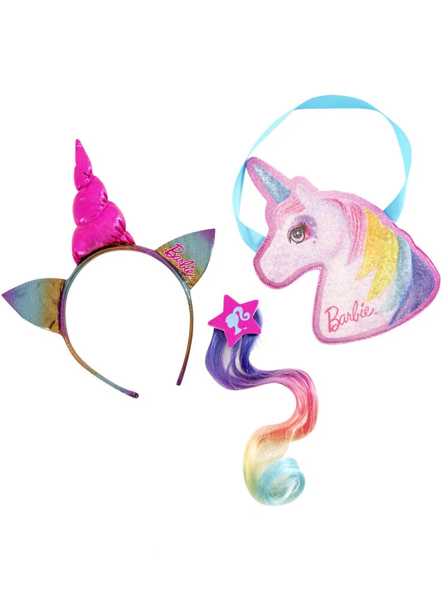 Image of Unicorn Barbie Girl's Costume Accessory Kit - Alternate View