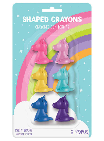 Unicorn Party 6 Pack Assorted Coloured Crayon Party Favours – Main Image