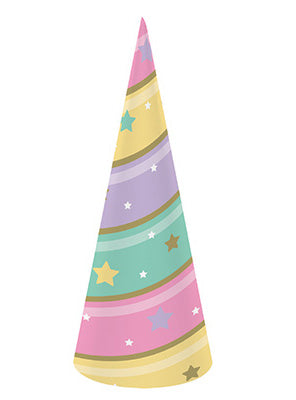 Unicorn Sparkle 8 Pack Rainbow Horn Party Hats – Main Image