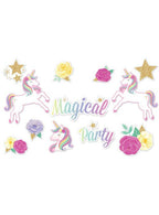Image of Unicorns 12 Pack Wall Cut Outs Party Decorations