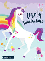 Image of Unicorn Theme 20 Pack Party Invites