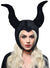 Womens Black Velvet Maleficent Horns Costume Headpiece