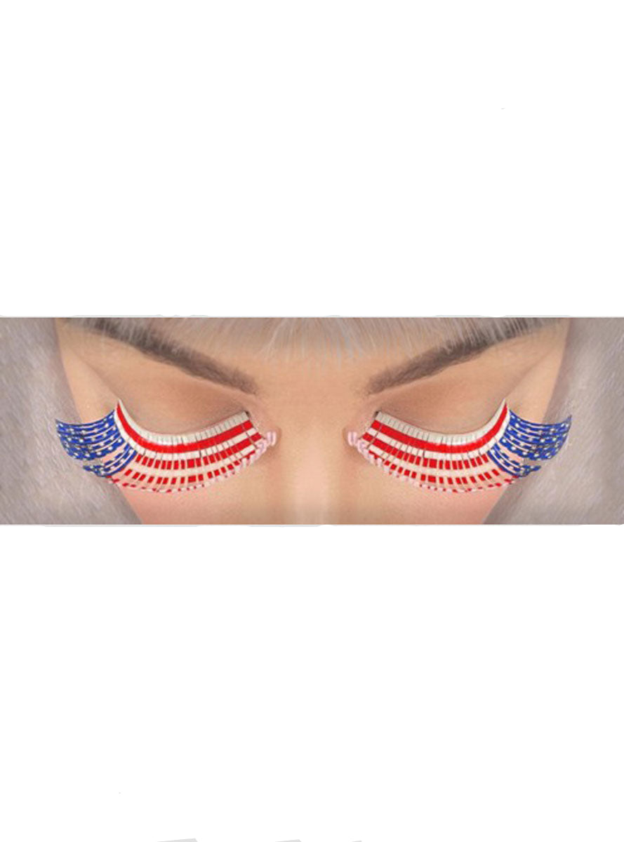 USA Flag Tinsel Stick On Eyelashes
