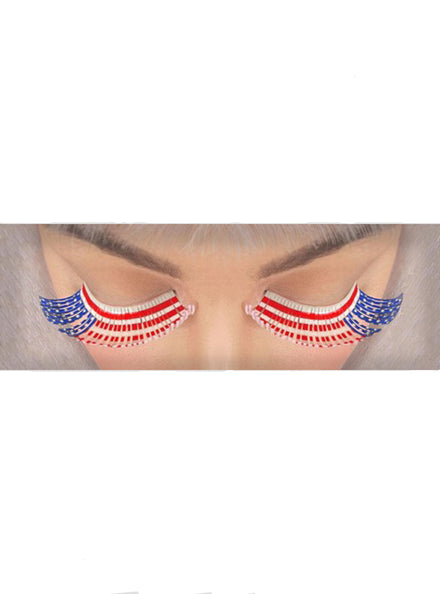 USA Flag Tinsel Stick On Eyelashes