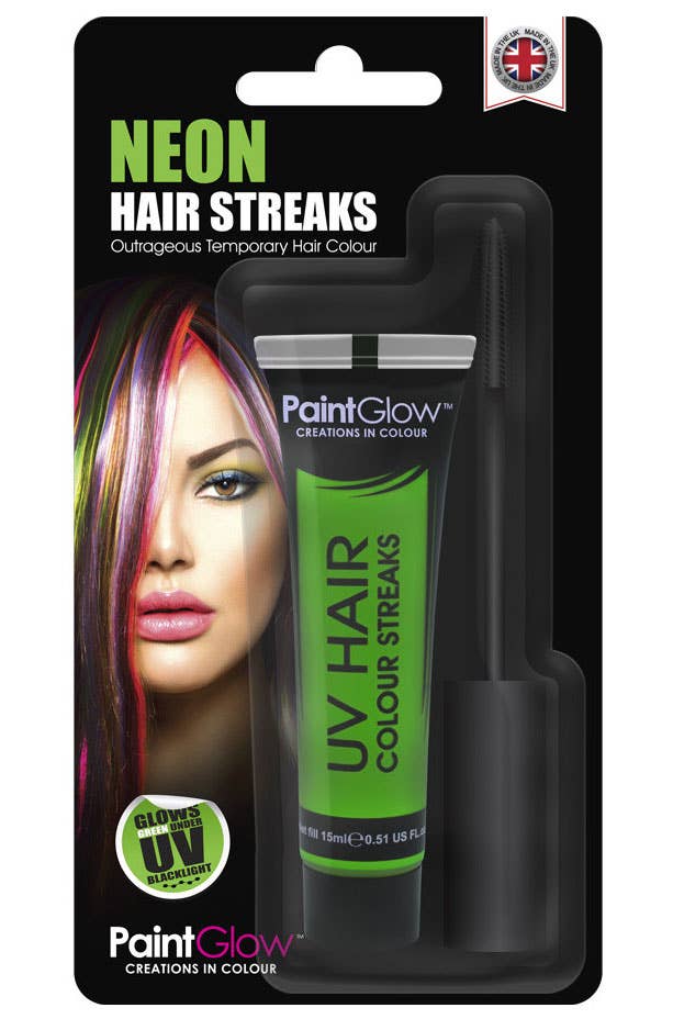Neon Green Temporary UV Reactive Hair Colour Mascara - Pack Image