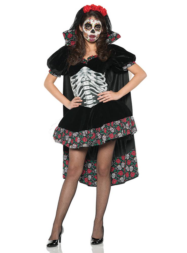 Womens Day of the Dead Mexican Senorita Costume - Main Image
