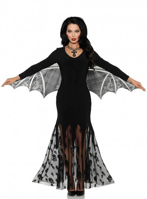 Bat Queen Womens Black Vampire Halloween Costume - Main Image